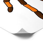 Cartoon der graubraunen und orangen Spinne Poster (Ecke)