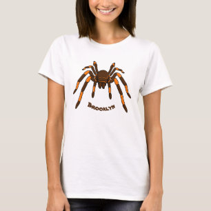 Cartoon der graubraunen und orangen Spinne T-Shirt