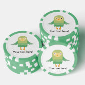 Cartoon der grünen Eule Pokerchips (Stapel)
