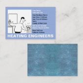 Cartoon der Heizungstechniker Visitenkarte (Vorne/Hinten)