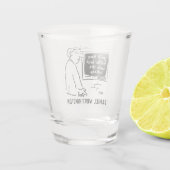 Cartoon der Kassettenlotterie. Schnapsglas (Rückseite)