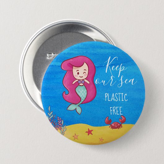 Cartoon, der mit Krabbe verkleidet ist, behalten, Button (Vorne & Hinten)