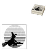 Cartoon, der nachts über den Mond fliegt Gummistempel (Stempel)