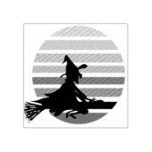 Cartoon, der nachts über den Mond fliegt Gummistempel (Prägung)