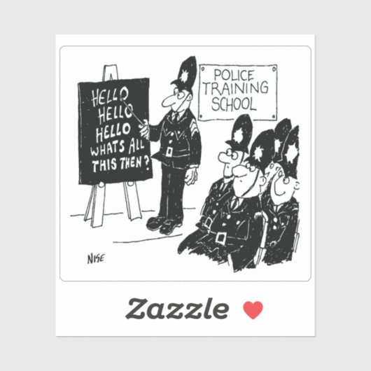 Cartoon der Polizeischule. Aufkleber (Blatt)