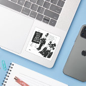 Cartoon der Polizeischule. Aufkleber (Laptop mit iPhone)