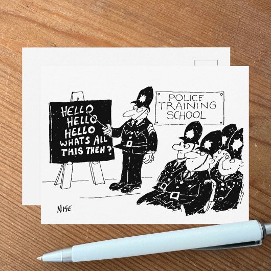 Cartoon der Polizeischule Postkarte