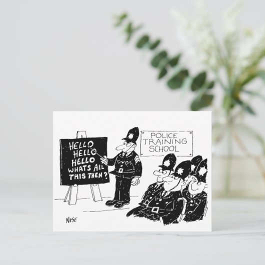 Cartoon der Polizeischule Postkarte (Stehend Vorderseite)