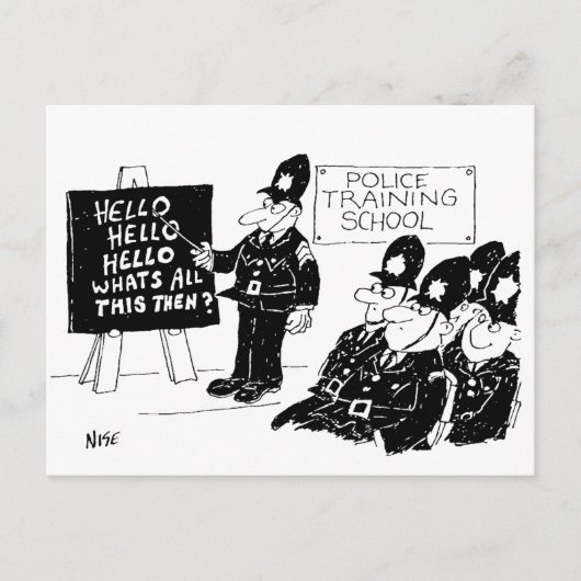 Cartoon der Polizeischule Postkarte (Vorderseite)