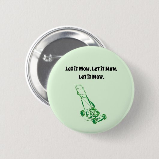 Cartoon der Rasenmäher - Lass It Mow Design Button (Vorne & Hinten)