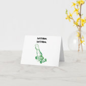 Cartoon der Rasenmäher - Lass It Mow Design Karte (Gelbe Blume)