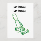 Cartoon der Rasenmäher - Lass It Mow Design Postkarte (Vorderseite)
