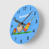 Cartoon der Sonnenameisen Runde Wanduhr (Winkel)