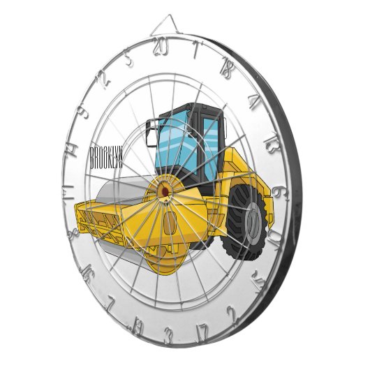 Cartoon der Straßenwalze Dartscheibe (Vorderseite rechts)