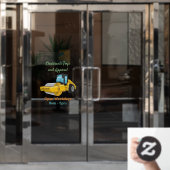 Cartoon der Straßenwalze Fensteraufkleber (Büro Tür)