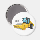 Cartoon der Straßenwalze Magnet (Vorderseite/Rückseite)