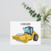 Cartoon der Straßenwalze Postkarte (Stehend Vorderseite)