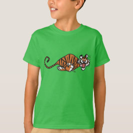 Cartoon, der Tiger-Kinder-T - Shirt läuft