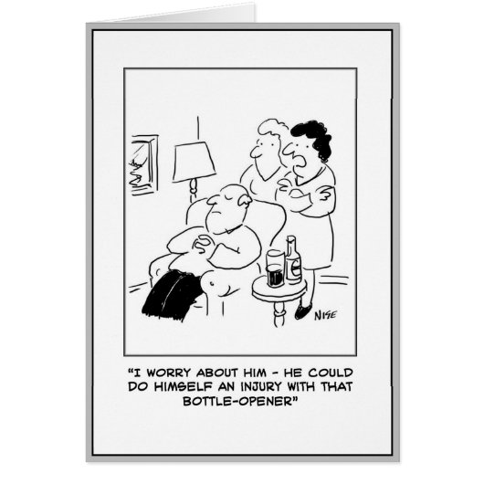 Cartoon der Verletzung von Bier und Flasche. (Vorne)