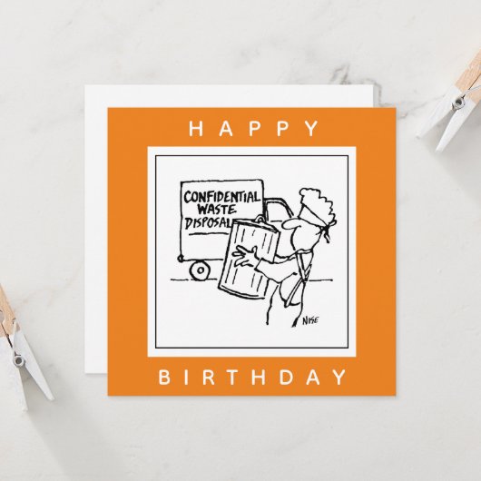 Cartoon der vertraulichen Abfallbeseitigung Karte (Vorderseite/Rückseite Beispiel)