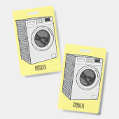 Cartoon der Waschmaschine Ausweis (Vorder- & Rückseite)
