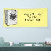 Cartoon der Waschmaschine Banner (Messe)