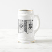 Cartoon der Waschmaschine Bierglas (VorderseiteRechts)