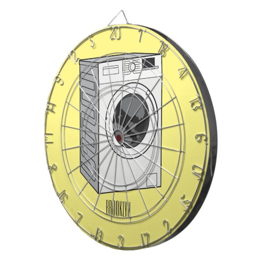 Cartoon der Waschmaschine Dartscheibe (Vorderseite rechts)