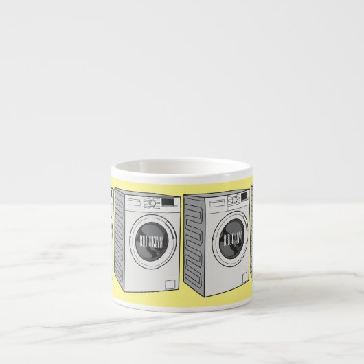 Cartoon der Waschmaschine Espressotasse (Vorderseite)