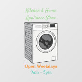 Cartoon der Waschmaschine Fensteraufkleber (Blatt)