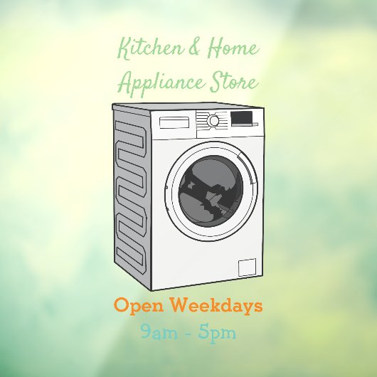 Cartoon der Waschmaschine Fensteraufkleber (Blatt 3)