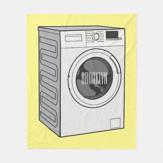 Cartoon der Waschmaschine Fleecedecke (Vorderseite)