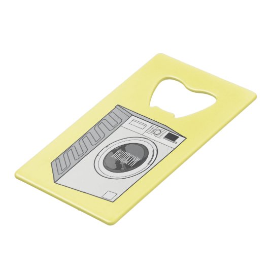 Cartoon der Waschmaschine Geldbeutel Flaschenöffner (Rückseite Schrägansicht)