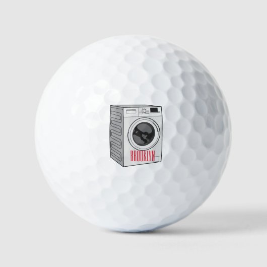 Cartoon der Waschmaschine Golfball (Vorderseite)