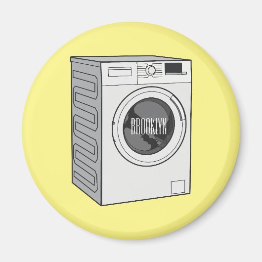Cartoon der Waschmaschine Magnet (Vorne)
