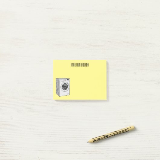 Cartoon der Waschmaschine Post-it Klebezettel (Auf Schreibtisch)