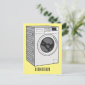 Cartoon der Waschmaschine Postkarte (Stehend Vorderseite)
