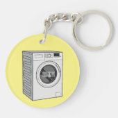 Cartoon der Waschmaschine Schlüsselanhänger (Rückseite)