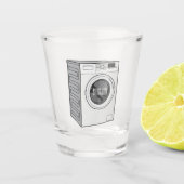 Cartoon der Waschmaschine Schnapsglas (Vorderseite)