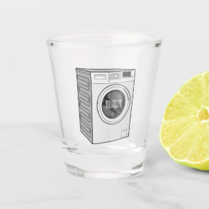 Cartoon der Waschmaschine Schnapsglas