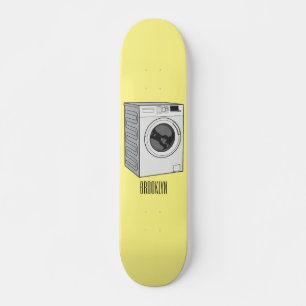 Cartoon der Waschmaschine Skateboard