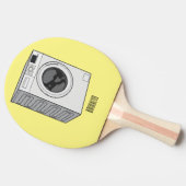 Cartoon der Waschmaschine Tischtennis Schläger (Seitenansicht)