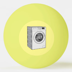 Cartoon der Waschmaschine Tischtennisball