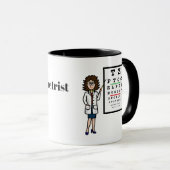 Cartoon der weiblichen Optometrie Name Tasse (VorderseiteRechts)