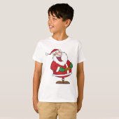Cartoon, der Weihnachtsmann lacht T-Shirt (Vorne ganz)