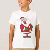 Cartoon, der Weihnachtsmann lacht T-Shirt (Vorderseite)