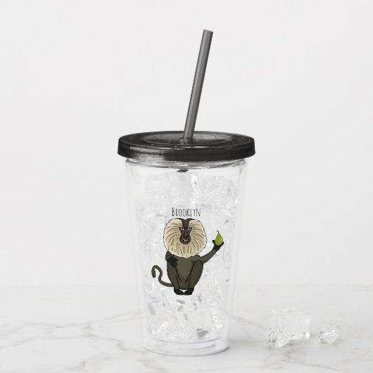 Cartoon des Affen Acryltrinkbecher (Rückseite Ice)