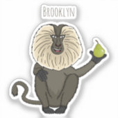 Cartoon des Affen Aufkleber (Vorderseite)