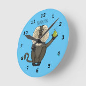 Cartoon des Affen Runde Wanduhr (Winkel)