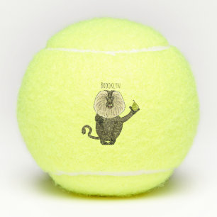 Cartoon des Affen Tennisbälle